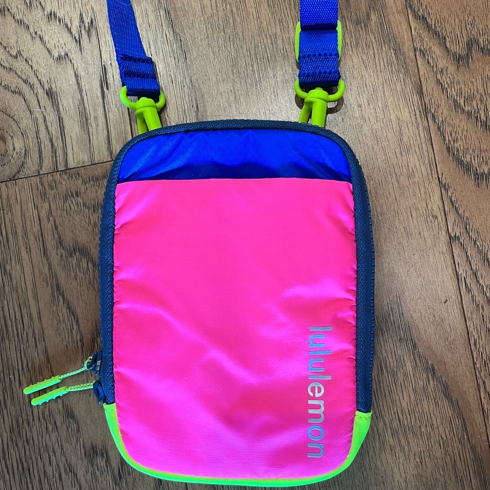 Multicolor neon Lululemon Easy Access crossbody bag